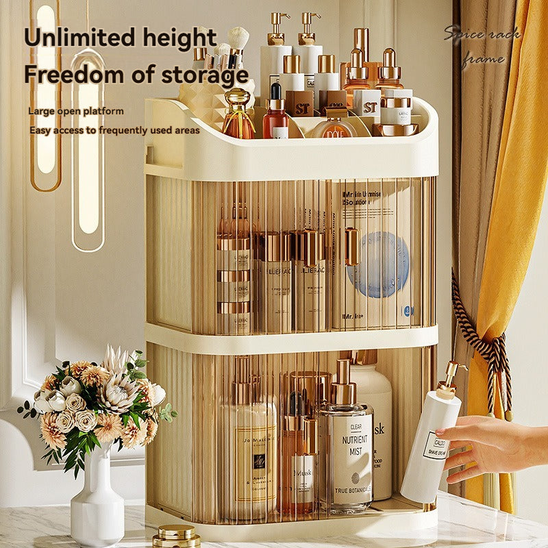 Makeup Storage Cabinet, 3-Tier, Double Doors