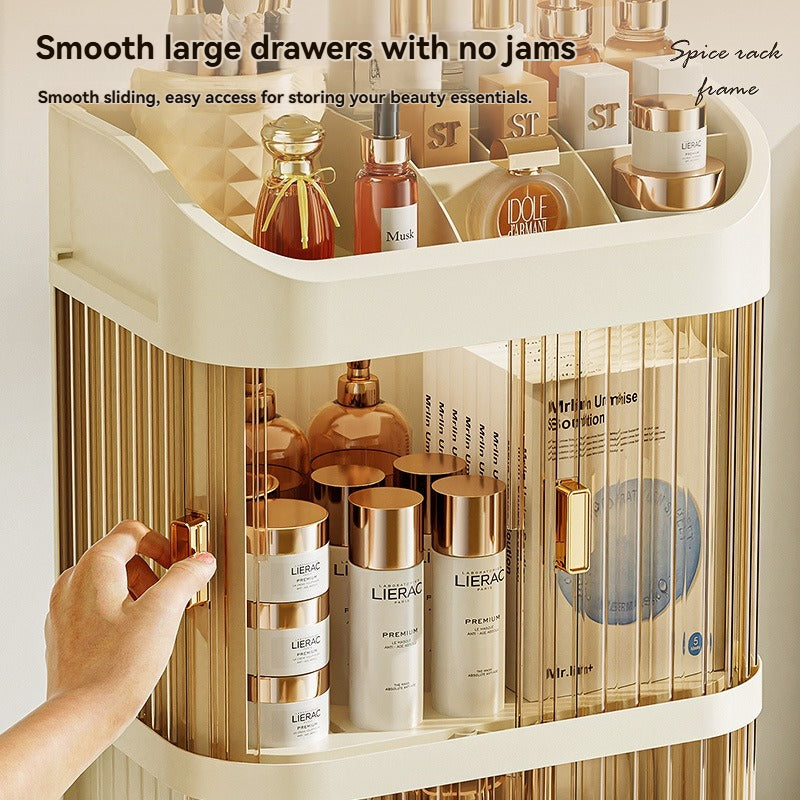 Makeup Storage Cabinet, 3-Tier, Double Doors