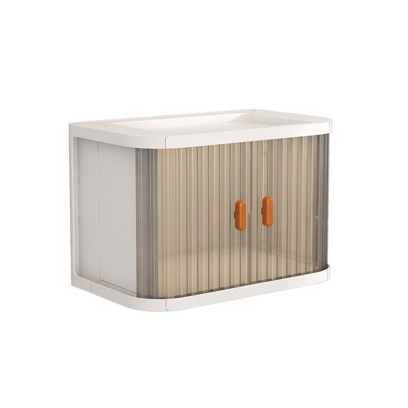 Stackable Desktop Organizer - Dustproof Storage Box for Cosmetics