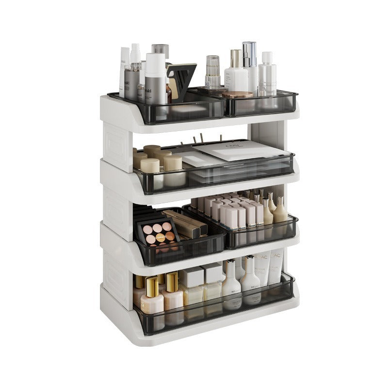 Cosmetic Storage Rack - Multi-Layer Desktop Organizer with Drawers