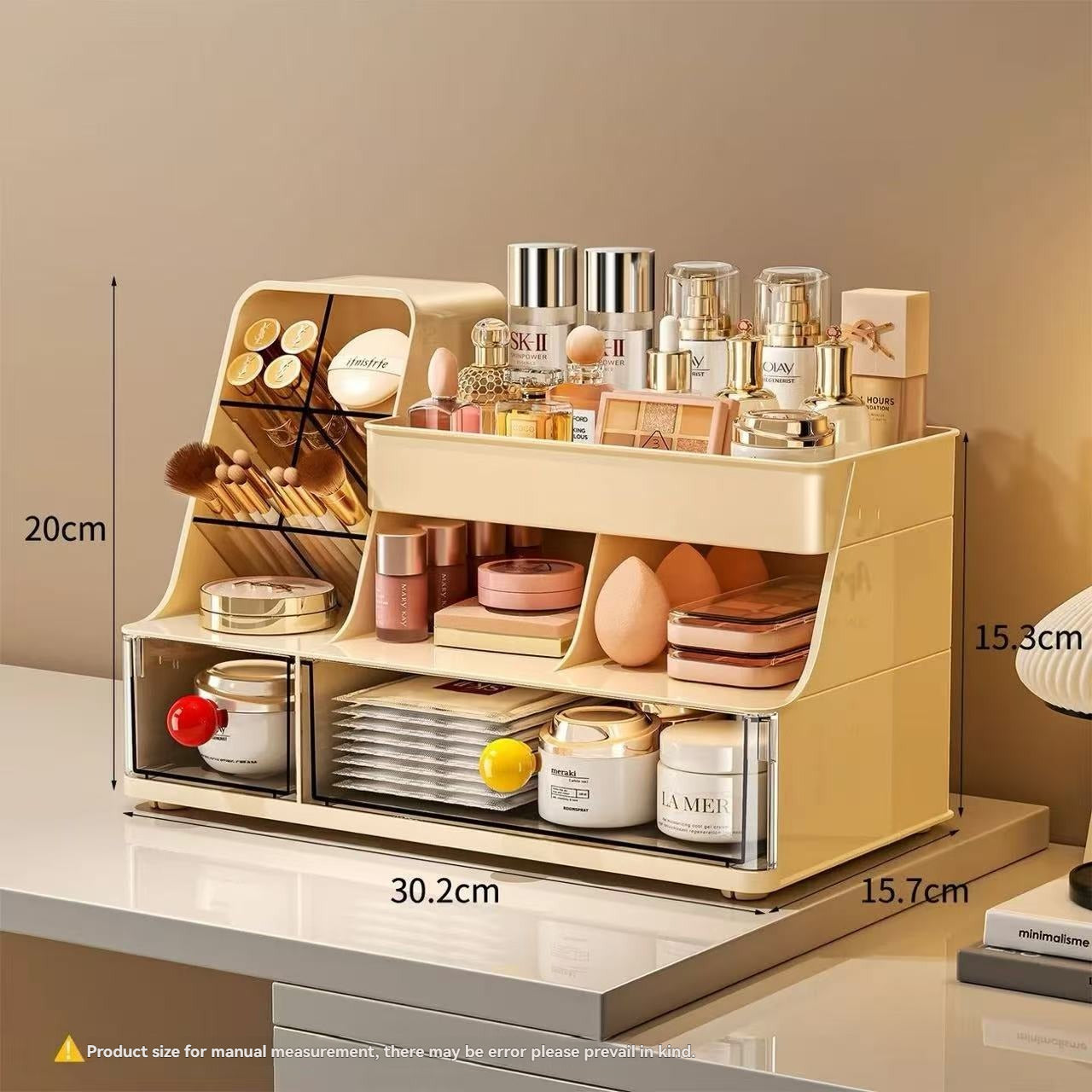 Desktop Storage Box - Makeup Organizer with Drawers & Compartments
